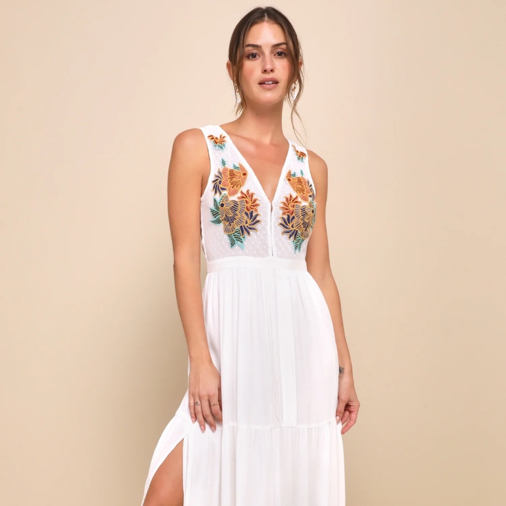 Lulus White Ticket to paradise White Dress-M